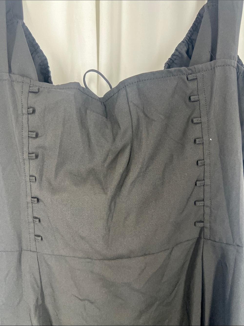 Women's XL Maxi Milkmaid Dress with Tie Front Pockets Witchy Renaissance - Picture 7 of 11